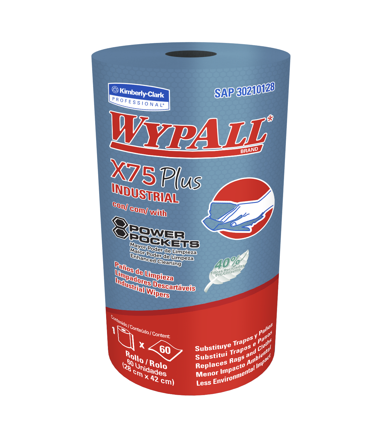 Wypall X75 30210128 Toalla Industrial Rollo Wypall X-75 6x60 - Imagen 1